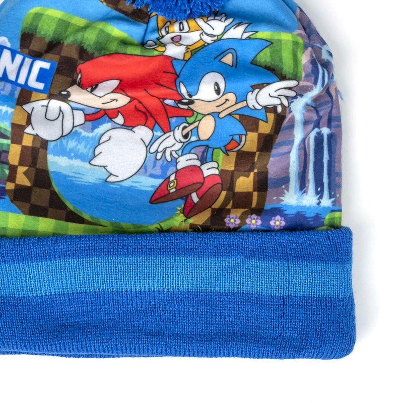 Mütze und Handschuhe Sonic Blau